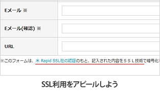 入力フォームの改善：SSL利用をアピールしよう